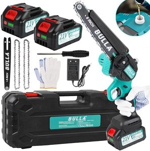 Mini Motosega elettrica a Batteria per Potatura, 8 Pollici con Motori Brushless e con 2 Batteria 4000mAh, per Tagliare Legna, Potare Rami, Giardini