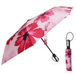 Destinio Umbrella for Women -3 Fold, UV Coated, Auto Open Close- Printed Design Umberallas for Ladies, Girls and Men (Printed Pink)