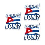 Sticker Funny Cuban Saying Havana Cuba Flag Asere Que Bola 3"×4" Decals for Laptop Window Car Bumper Helmet Water Bottle (3 PCs/Pack)