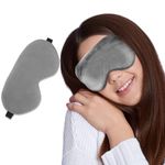 TOWINO® Eye Mask for Sleeping with Adjustable Strap Super Soft Sleeping Mask Blind Fold for Comfortable Sleep Travelling Sleep Mask Pad for Women and Men Sleeping Eye Mask Blind Folds for Sleeping (Grey)