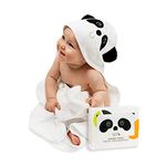 JM Premium Soft Hypoallergenic Baby Hooded Towel - 100% Organic Bamboo Baby Towels Newborn, Baby Bath Set - 35x35 inches, Cute Designs, Newborns to Kids Up to 5 Years - Panda