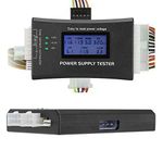 ATX Power Supply Tester, 20/24 4/6/8 Pin Computer Host Inspection and Maintenance Tester Tool, with Buzzer and LCD Display, for ATX, ITX, BTX, PCI E, SATA, HDD