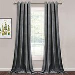 StangH Velvet Curtains 84 inches - Elegant Home Decor Room Darkening Velvet Drapes Heat Insulated Window Shade Panels for Living Room/Office, Grey, W52 by L84 inches, 2 Panels