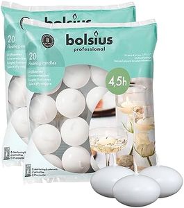 Bolsius Unscented 1.75" Floating Candles – Set of 40 White Floating Candles – Cute and Elegant Burning Candles – Candles with Nice and Smooth Flame – Party Accessories