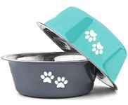 Decyam Dog Bowls, Stainless Steel Pet Bowl With Non-slip Silicone Bases, Dog Food Bowl, Dog Water Bowl, Dishwasher Safe, Easy to Clean (860ml(Pack of 2))