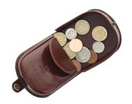 Visconti Monza Collection Vegetable Tanned Leather Tray Coin Purse TRY5 Brown