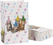 Juvale 36 Pack Cat Party Bags for Kids Kitten Birthday Party Supplies, Goodie Bags (5 x 8.7 x 3 in)