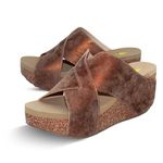 VOLATILE Women's Firefly Wedge Sandal, Bronze, 9