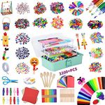 zycBernoi 3200+ Pcs Art and Craft Supplies for Kids, Crafting Supply Set Kits for Kids Ages 3 4 5 6 7 8 9 10 11 &12 Years Old Girl and Boy Birthday Christmas Gift Ideas for Preschool Kids Project Activity