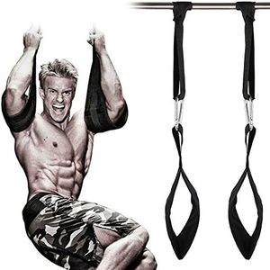 Acolchado Pull Up Belt Muscle Abdominal Carver Hanging Belt Home Gym Ab Straps (negro)