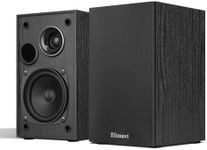 Elimavi Passive Bookshelf Speakers, 2-Way Design with 4" Woofer & 1" Silk Horn Tweeter, 60Hz Bass, Ideal for Home, Office & Theater, Black (Requires Amplifier or Receiver to Operate)