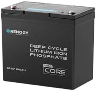 Renogy 12.8V 100Ah Solar Battery Core Mini Lithium Iron Phosphate, Perfect for Trolling Motor,Off-Road,Cabin,Marine,Off-Grid Home Energy Storage