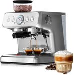 Havato Espresso Machine with Grinder, Professional Commercial 15 Bar Semi-automatic Coffee Maker with Milk Frother Steam Wand for Cappuccino/Latte, 95oz Removable Water Tank, Ideal for Home/Office