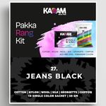 Kadam Pakka Rang Permanent Fabric Dye | Shade 27: Jeans Black | 10 Dye Sachets + 5 DyFix Color Fixer Sachets | Cloth Colour Powder for Clothes
