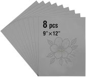 Falling in Art 9 * 12 Linoleum Carving Blocks, 8 Pack Soft Stamp Rubber Blocks for Crafts and Artists Printmaking, Gray,1/8" Thick