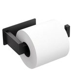 Auxmir Toilet Paper Holder No Drill, Matte Black Toilet Paper Roll Holder Self Adhesive Wall Mount Premium SUS304 Stainless Steel Rustproof for Bathroom Washroom Kitchen