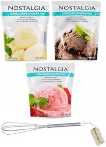 Ice Cream Mix. Vanilla, Chocolate and Strawberry. Each Pocket of 8 Oz Makes 2 Quarts of Delicious Premium Old Fashioned Ice Cream!