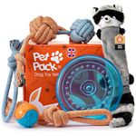 Pet Pack Dog Toy Set,6 Durable Dog Toys for Medium Dogs, Tough Dog Toy Bundle, Puppy Toys from 8 Weeks Small Dog Toys, Christmas Dog Toys Presents