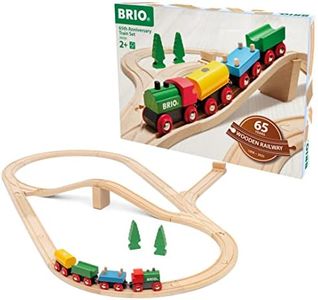 BRIO Classic Wooden Railway Train Set for Kids Age 3 Years Up - 65th Anniversary Special Limited Edition - Retro Toddler Toys