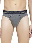 Jockey Men's Super Combed Cotton Bikini Briefs with Bold, Ultrasoft and Durable Waistband (Pack of 2) US17_Mid Grey Melange_L