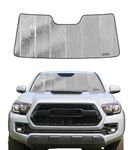 Pigenius Front Windshield Sun Shade for 2016 2017 Toyota Tacoma, Accordion Foldable Sun Visor Blocks UV Rays - Premium Folding Sunshade