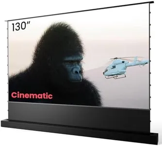 AWOL VISION 130" Motorized ALR Floor Rising Projector Screen for Ultra Short Throw Projector, Floor Stand Screen for Home Theater, 4K/8K Ultra HD, Active 3D, 95% Ambient Light Rejecting-ALR-F230C