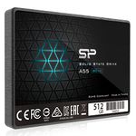 Silicon Power SP Sp Ace A55 512Gb Sata Ssd, Up to 500Mb/S, 3D Nand with SLC Cache, 2.5 Inch Sata Iii Internal Solid State Drive for Desktop Laptop Pc Computer