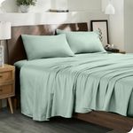 Bare Home 100% Organic Cotton Twin Extra Long Sheet Set - Smooth Sateen Weave - Warm & Luxurious (Twin XL, Willow)