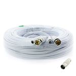 Crystal Vision Premium 1080P HD BNC CCTV Surveillance Security Camera Combo Cable Premade Siamese w/ Coupler for Samsung Lorex Swann Q-See Defender Amcrest Zosi Kguard etc. (100ft)