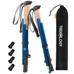 TREKOLOGY Trekking Poles – Lightweight, Adjustable Hiking Sticks for Men & Women – Durable Aluminum, Compact & Foldable with Comfortable Grip – Perfect for Hiking, Walking & Seniors, TREKZ XE (Blue)