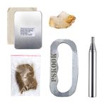 PSKOOK Fire Steel Striker Flint and Steel for Firemaking Fire Starter Kit Flint Stone Pocket Bellows