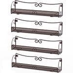 DecoBros 4 Pack Wall Mount Single Tier Mesh Spice Rack, Bronze