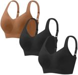 YAFINMO Sports Bras for Women High Support Wireless Bras No Underwire Push Up Full Coverage Bra Seamless Crossover Bra 3PCS