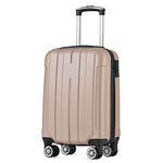 Merax Travel Suitcase Travel Suitcase Travel Suitcase with TSA Lock Universal Wheel Expandable with Telescopic Handle, Champagner, L, Hard case