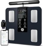 GE Smart Scale for Body Weight: 8-Electrode Digital Bathroom Scale for Weight Fat BMI Muscle Mass Full Body Composition Analyzer 27 Measurements Bluetooth Highly Accurate Weighing Machine, 400 lbs