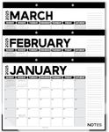 Hadley Designs Large Desk Calendar 2025-2026 - 18-Month Desktop Calendar 2025 for Organized Planning, 17" x 11" 2025 Desk Calendar for Home, School and Office (Black & White)