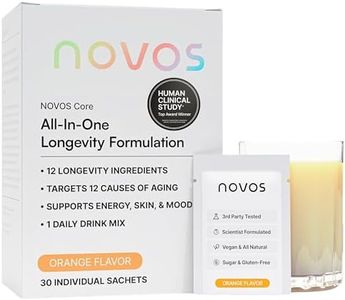Novos Core - Clinically Studied Daily Longevity Supplement | 12 Active Ingredients for Healthy Aging, Energy, Cognition & Skin Health | Human Clinical Trial Backed | Orange Flavored | 30 Servings