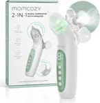 Momcozy BreezyClear™ 2-in-1 Electric Nasal Aspirator with Spray, Nasal Aspirator for Baby, 65kPa Nose Sucker with 4 Adjustable Suction Levels,Portable Electric Nose Cleaner,Light & Music Soothing