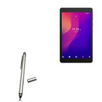 BoxWave Stylus Pen Compatible with Alcatel Joy Tab 2 - DualTip Capacitive Stylus, Fiber Tip Disc Tip Capacitive Stylus Pen for Alcatel Joy Tab 2 - Metallic Silver