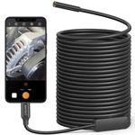 Anykit - Endoscope Camera, USB Inspection Camera with 8 Adjustable Lights, Borescope with 33ft Semi-Rigid Cable, Type C Snake Camera, IP67 Waterproof Scope Camera for iPhone, iPad