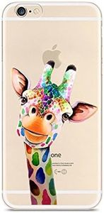 Case for iPhone SE, for iPhone 5S 5 Case, CrazyLemon Ultra Slim Soft Hybrid TPU Silicone Gel Skin Creative Pattern Printed Flexible TPU Back Protective Case Cover for iPhone SE 5 5S - Colorful Giraffe