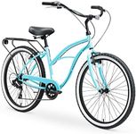 sixthreezero Around The Block Women's Beach Cruiser Bike, Hybrid Bicycle with Rear Rack