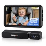 Babyvue Wireless Baby Car Monitor Fast Setup, 3X Zoom Car Baby Camera with HD1080P IR Night Vision, No Wiring Wireless Car Baby Monitor for Kids, 5.2" Display Backseat Camera for SUV/Sedans/RV