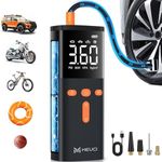 Tire Inflator Portable Air Compressor, 10000mAh Cordless Air Pump for Car Tires, 150PSI Electric Bike Tire Pump with Pressure Gauge, LED Light for Motorcycle, Bicycle, Ball, Car Accessories