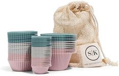 The Silicone Kitchen Reusable Silicone Baking Cups Gift Set Bundle, 24 Regular Baking Cups, 12 Jumbo Baking Cups, 24 Mini Baking Cups, Pink, Blue, Gray