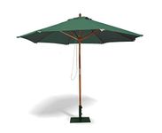 Jati Umbra 3m Large Patio Parasol with Cover (Green) - Octagonal, Double-Pulley, 2-Part Pole