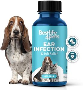 Itch Relief and Ear Infection Treatment for Dogs & Cats - Natural Ear Mites Treatment for Cats and Dogs Soothes Itchy Ears, Reduces Swelling, Otitis, Pain & Inflammation - 400 Easy to Give Tiny Pills