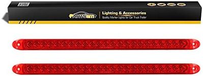 Partsam 2PC Red 17" 23 LED Light Bar Stop Turn Tail Third 3rd Brake Light Trailer Center Light Bar Car Truck Cargo Trailer Toy Hauler Trailer Tail Light Bar Surface Mount Waterproof