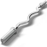 EZ Bar Curl Barbell 4ft-22LB 330LBS Capacity Olympic Bearing Barbell (330LB-Sliver)