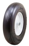 Marathon 00065 4.80/4.00-8-Inch Flat Free Tire on Wheel, 3-Inch Hub, 5/8-Inch Bearings, Ribbed Tread